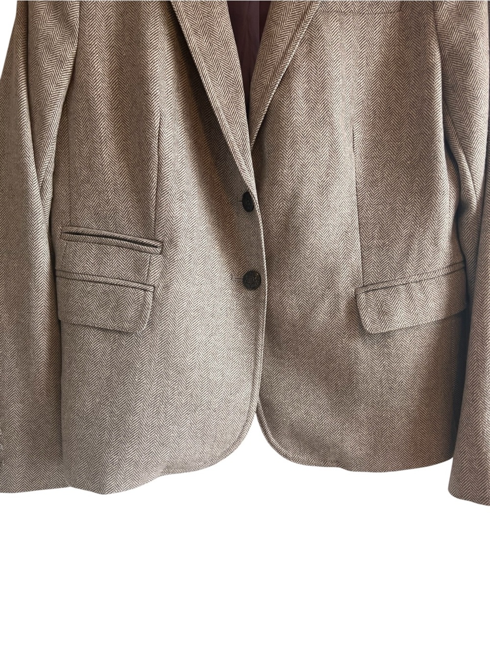 Banana Republic wool blend Herringbone Academy blazer Sz 14 excellent condition - Picture 4 of 14